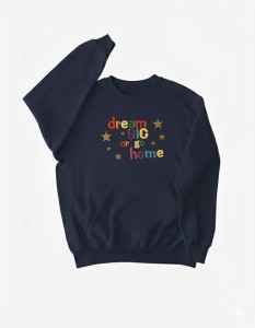 BLUZA z TWOIM haftem płaskim bez kaptura GRANATOWA