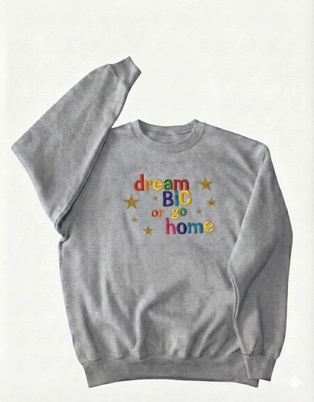 BLUZA z TWOIM haftem płaskim bez kaptura SZARA