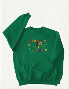 BLUZA z TWOIM haftem płaskim bez kaptura ZIELONA