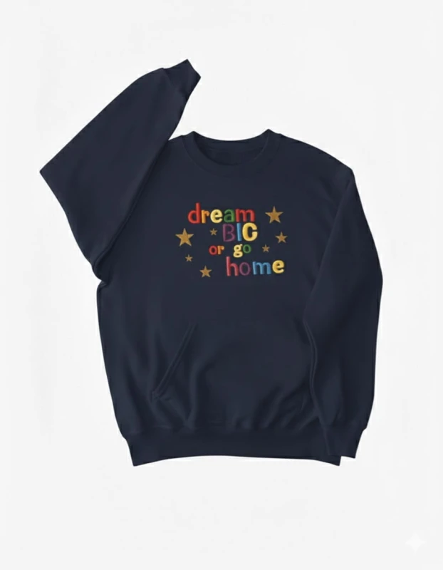 BLUZA z TWOIM haftem 3D bez kaptura GRANATOWA