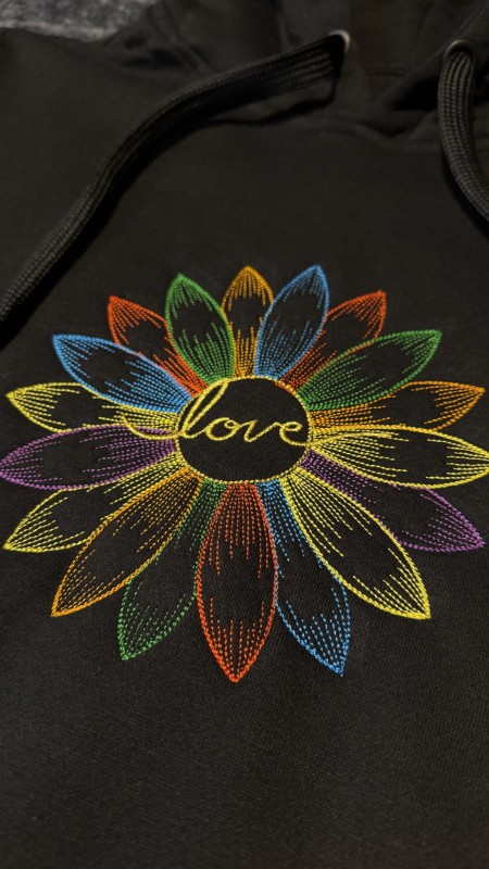 Bluza z TWOIM haftem RAINBOW DAISY bez kaptura