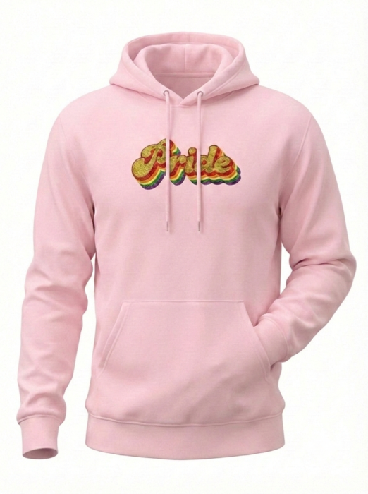 BLUZA "BE PROUD" PRIDE z kapturem / z haftem płaskim / różowa