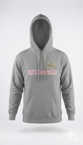 BLUZA Z HAFTEM 3D BITCHERELLA z kapturem SZARA