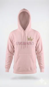 BLUZA Z HAFTEM 3D BITCHERELLA z kapturem RÓŻOWA