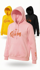 BLUZA z haftem z kapturem